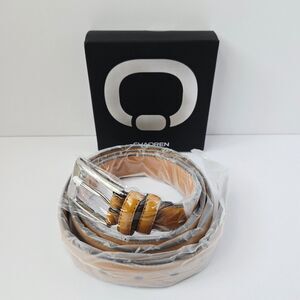 Chaoren Leather Belt Size 44 Light Tan Fits Waist 42-43 New Mens Womens